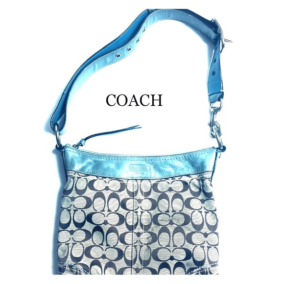 💯Coach Leather Canvas Shoulder Bag ❤️ - Picture 1 of 8